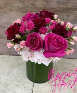 Amore Mio: A Symphony of Assorted Pink, Red Roses, and Hydrangeas