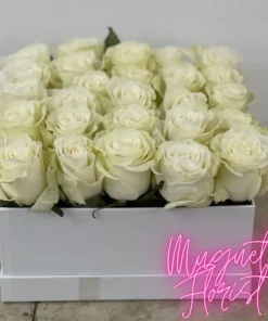 Enchanted Garden: A Boxed White Rose Arrangement of Timeless Elegance