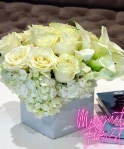 Isle of Elegant White Rose Arrangements: A Tranquil Haven of Grace and Purity