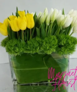 Sunshine in a Bouquet: The Yellow & White Tulip Bouquet