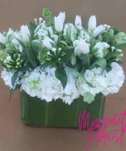 White Tulip Elegance: A Timeless Floral Composition